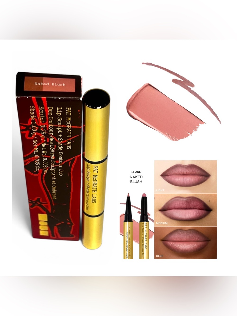 Pat McGrath Labs Lip Sculpt + Shade Contour Duo in Naked Blush